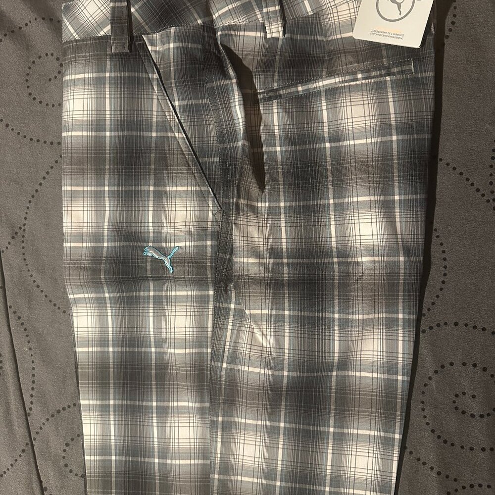 PUMA RICKIE FOWLER GOLF CELL PLAID SHORTS SIZE 30 MEN NWT $70.00